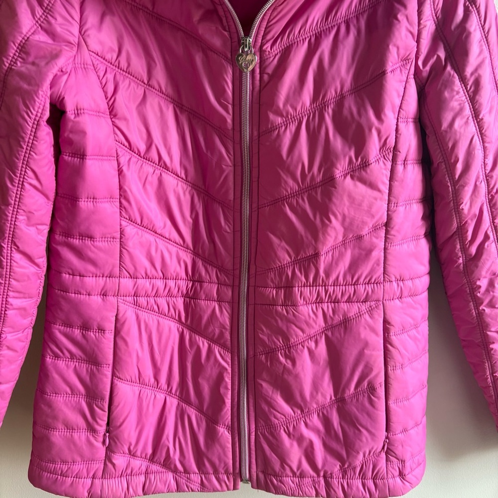 Guess pink quilted puffer jacket Women’s size Small - Picture 4 of 13